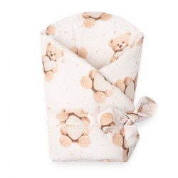 Detská zavinovačka New Baby Love Teddy bear 80x80 cm beige béžová