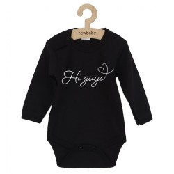 Detské body s potlačou New Baby Hi guys Čierna #1
