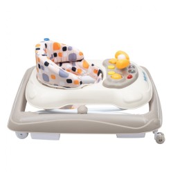 Detské chodítko Baby Mix s volantom a silikónovými kolieskami beige béžová #3