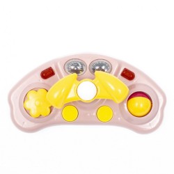 Detské chodítko Baby Mix s volantom a silikónovými kolieskami ružové #6