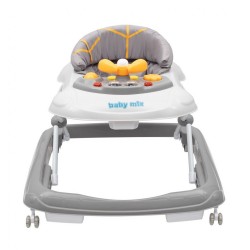 Detské chodítko Baby Mix s volantom a silikónovými kolieskami sivé #1