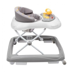 Detské chodítko Baby Mix s volantom a silikónovými kolieskami sivé #2