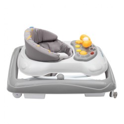 Detské chodítko Baby Mix s volantom a silikónovými kolieskami sivé #3