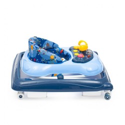 Detské chodítko Baby Mix s volantom a silikónovými kolieskami tmavo modrá #3