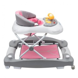 Detské chodítko s hojdačkou a siikónovými kolieskami Baby Mix pink ružová #2