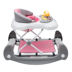 Detské chodítko s hojdačkou a siikónovými kolieskami Baby Mix pink ružová #3
