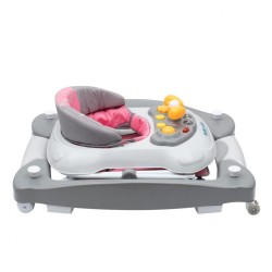 Detské chodítko s hojdačkou a siikónovými kolieskami Baby Mix pink ružová #4
