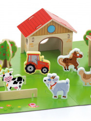 Detské drevené 3D puzzle Viga Farma multicolor #1