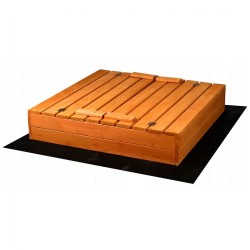 Detské drevené pieskovisko s poklopom a lavičkami Baby Mix 100x100 cm prírodná #2