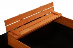 Detské drevené pieskovisko s poklopom a lavičkami Baby Mix 120x120 cm prírodná #7