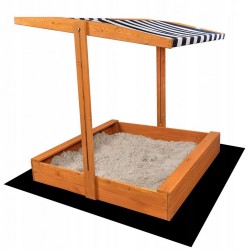 Detské drevené pieskovisko so strieškou Baby Mix 120x120 cm modré-biele #3