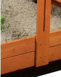 Detské drevené pieskovisko so strieškou Baby Mix 120x120 cm modré-biele #4