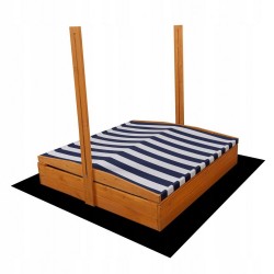 Detské drevené pieskovisko so strieškou Baby Mix 120x120 cm modré-biele #5