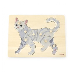 Detské drevené puzzle s úchytmi Viga Cat multicolor