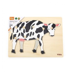 Detské drevené puzzle s úchytmi Viga Cow multicolor #2
