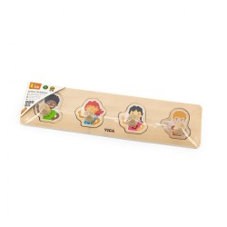 Detské drevené puzzle s úchytmi Viga Farby kože multicolor #1