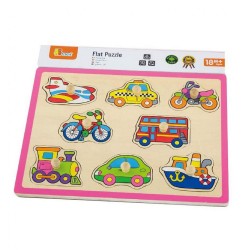 Detské drevené puzzle s úchytmi Viga Vozidlá multicolor #1