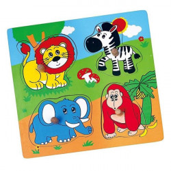 Detské drevené puzzle s úchytmi Viga ZOO multicolor