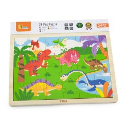 Detské drevené puzzle Viga Dino multicolor #1