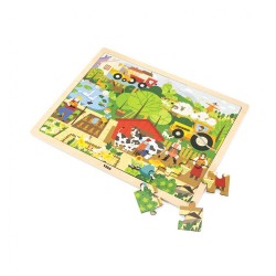 Detské drevené puzzle Viga Farma 48 ks multicolor #1