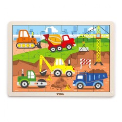Detské drevené puzzle Viga Stavba multicolor
