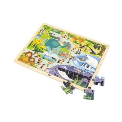 Detské drevené puzzle Viga Zoo 48 ks multicolor #1