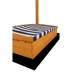 Detské drevené uzatvárateľné pieskovisko s lavičkami a strieškou Baby Mix 120x120 cm modro-biele prírodná #4
