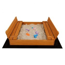 Detské drevené uzatvárateľné pieskovisko s lavičkami a strieškou Baby Mix 120x120 cm modro-biele prírodná #6