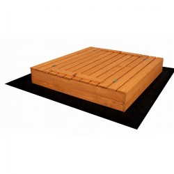 Detské drevené uzatvárateľné pieskovisko s lavičkami a strieškou Baby Mix 120x120 cm sivé #5