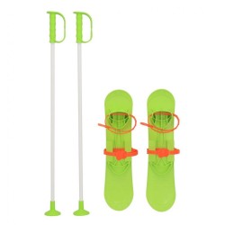 Detské lyže s viazaním a palicami Baby Mix BIG FOOT 42 cm zelené #1