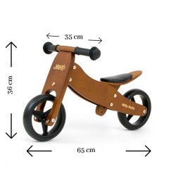 Detské multifunkčné odrážadlo bicykel 2v1 Milly Mally JAKE Dark Natural hnedá #3