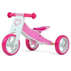 Detské multifunkčné odrážadlo bicykel 2v1 Milly Mally JAKE Hearts ružová