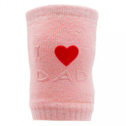 Detské nákolenníky New Baby s ABS I Love Mum and Dad ružové #2