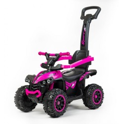 Detské odrážadlo s vodiacou tyčou Baby Mix Mega ružové