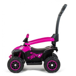 Detské odrážadlo s vodiacou tyčou Baby Mix Mega ružové #1