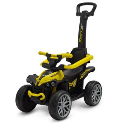 Detské odrážadlo s vodiacou tyčou Baby Mix Mega žlté Červená