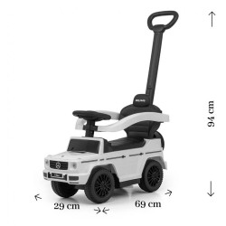 Detské odrážadlo s vodiacou tyčou MERCEDES G350d Milly Mally biele #1
