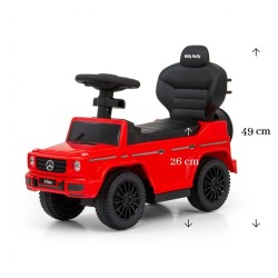 Detské odrážadlo s vodiacou tyčou MERCEDES G350d Milly Mally červené #2