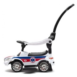 Detské odrážadlo so zvukom a vodiacou tyčou Baby Mix AMBULANCE biele #6