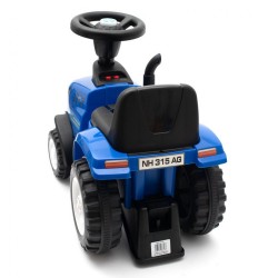 Detské odrážadlo traktor s vlečkou a náradim Baby Mix New Holland modrý #7