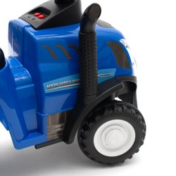 Detské odrážadlo traktor s vlečkou a náradim Baby Mix New Holland modrý #8