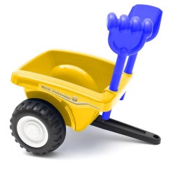 Detské odrážadlo traktor s vlečkou a náradim Baby Mix New Holland žltý #3
