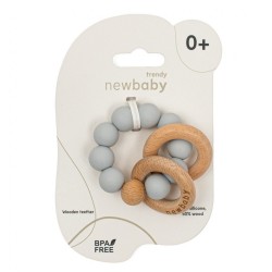 Detské silikónové hryzátko s guličkami New Baby sivé #1