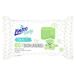 Detské vlhčené obrúsky Linteo Baby 100% BIODEGRADABLE 48ks podľa obrázku