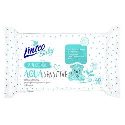 Detské vlhčené obrúsky Linteo Baby AQUA SENSITIVE 48 ks podľa obrázku