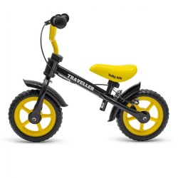Detský balančný bicykel s brzdou Baby Mix Traveller čierny #1