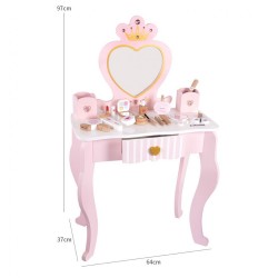 Detský drevený toaletný stolík Baby Mix Heart biely multicolor #1