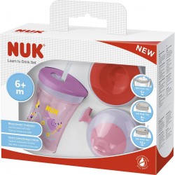 Detský hrnček NUK LEARN TO DRINK SET girl Červená #1