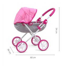 Detský kočík pre bábiky Milly Mally Dori Prestige Pink ružová #5