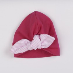 Dievčenská čiapočka turban New Baby For Girls stripes ružová